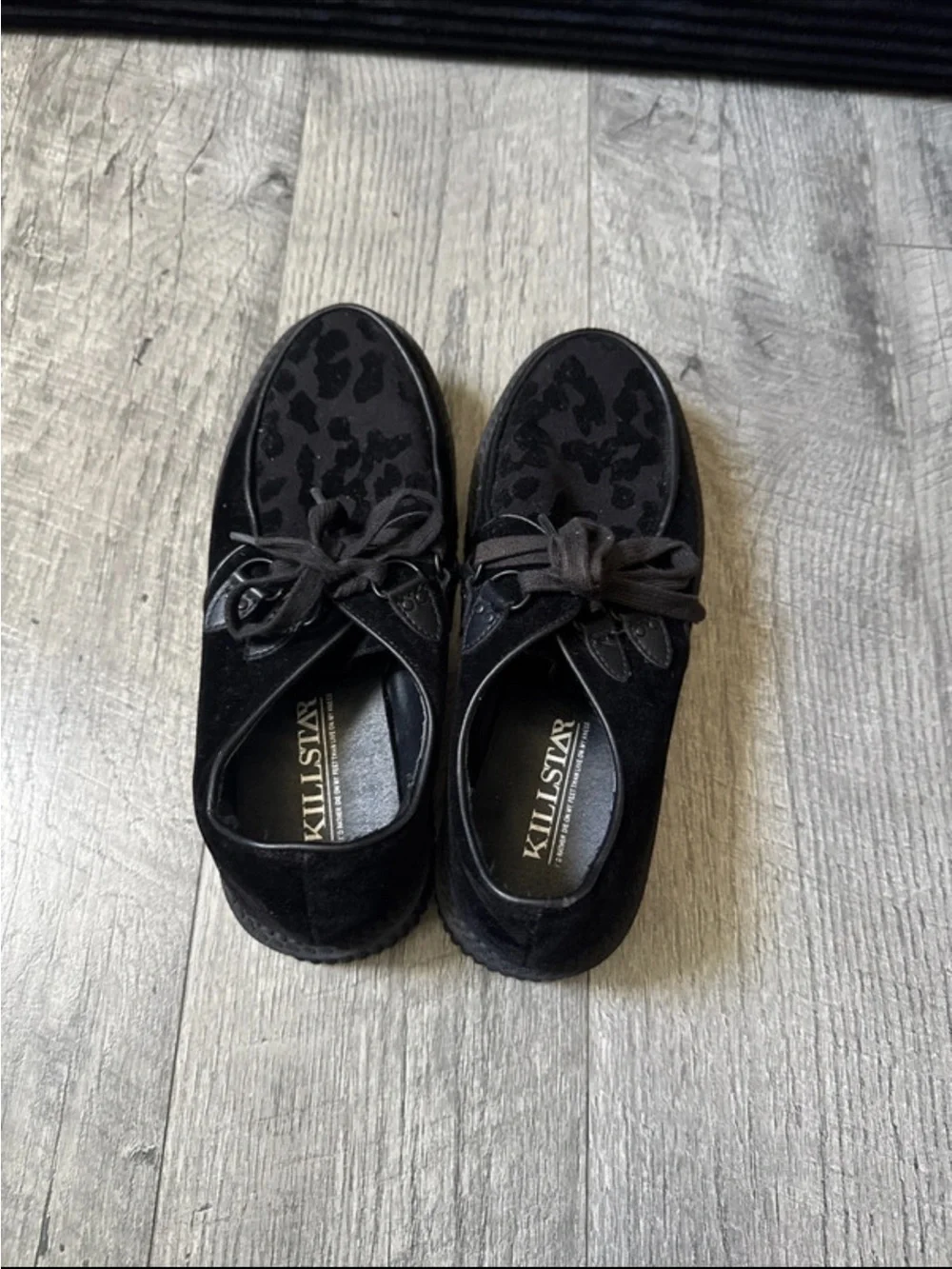 Killstar Black Velvet Feral Creeper Platform Shoes